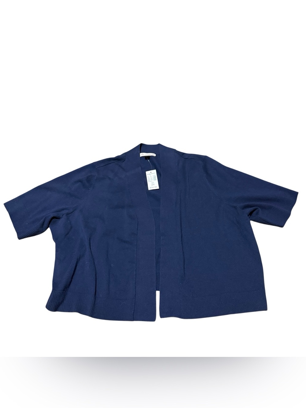 Dress Barn Open Front Cardigan Sweater Women’s 2X Blue Short Sleeve